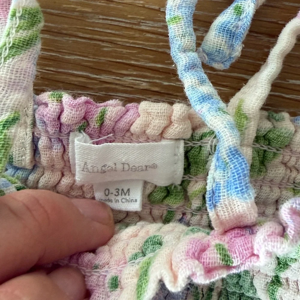 Angel Dear Pastel Hydrangea Skirted Romper and Matching Hat